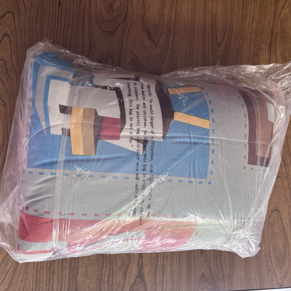 NEW 5 Piece Minecraft Twin Comforter Sham Pillowcase Fitted Sheet Super Soft - Picture 3 of 3